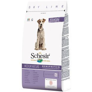 Schesir dog Medium Mature 12 кг корм для пожилых или малоактивных собак средних пород с курицей ШСПСК12 фото