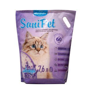 Наповнювач силікагелевий туалету для кішок Природа Sani Pet 7,6 л лаванда PR243419_Спеццена фото