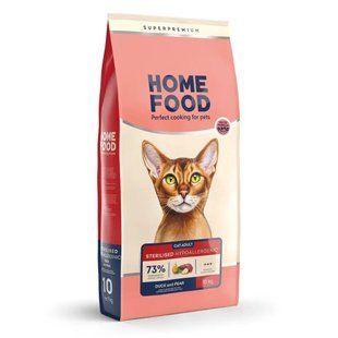 Сухой корм для взрослых кошек Утиное филе с грушей Home Food Cat Adult Гипоаллергенный беззерновой 10 кг 4820235020637 фото