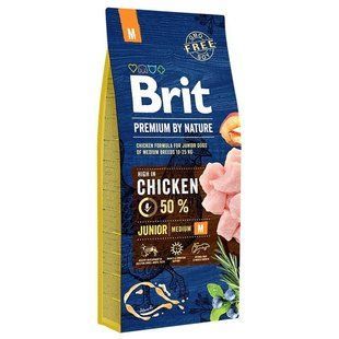 Brit Premium Junior M 15 кг Сухой корм для щенков и молодых собак средних пород&nbsp;с курицей 170814/6338 фото