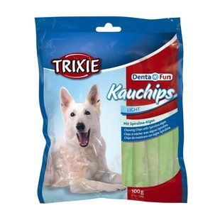 Ласощі для собак Trixie Пластинки для чищення зубів з спіруліна Denta Fun 100 г 2682 фото