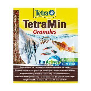 Tetra Min Granules 15г гранулы основной корм для рыб 134492 фото