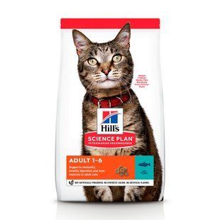 Hill's Science Plan Feline Adult Optimal Care Tuna 1,5 кг сухий корм для котів з тунцем 604073 фото