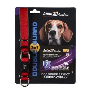 AnimAll VetLine Double Guard комплект нашийник з протипаразитарною стрічкою, 20 мм, 320 - 400 мм, червоний (40/X/X) шт 180791 фото