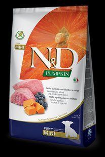 Farmina (Фарміна) n&d Grain Free Pumpkin dog Lamb & Blueberry Puppy Mini 7 кг беззерновий сухий корм 156351 фото