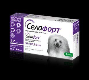 Селафорт спот он. розч .30мг/0,25мл д/собак 2,6-5кг ( 1/10/80 ) 135763 фото