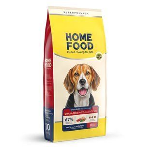 Сухой корм для взрослых собак мясо утки с нутом Home Food dog Adult Medium/Maxi беззерновый гипоаллергенный 10 4820235021368 фото