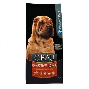 Фарма сухой корм CIBAU SENSITIVE ADULT MEDIUM & MAXI с чувствительным пищеварением с ягненком 12 кг 161025 фото