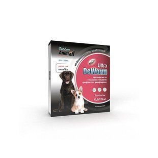 Антигельмінтний препарат AnimAll VetLine DeWorm Ультра для собак і цуценят від 5 кг, 2 табл 179763 фото