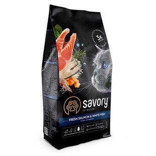 Сухий корм Savory Gourmand Frech Salmon & White Fish 2 кг для довгошерстих кішок лосось 30020 фото
