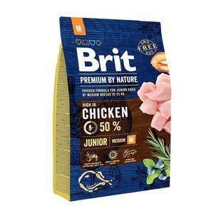 Brit Premium Junior M сухой корм для щенков и молодых собак средних пород&nbsp;с курицей 3 кг 170813/6321 фото