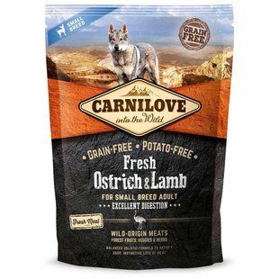 Сухий корм для дорослих собак дрібних порід Carnilove Frech Ostrich & Lamb 1,5 кг 170869/7472 фото