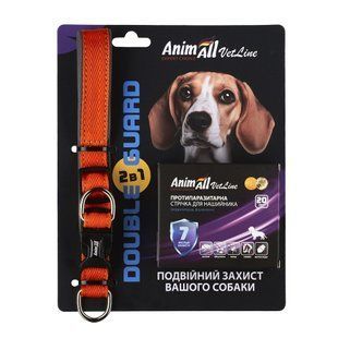 AnimAll VetLine Double Guard комплект нашийник з протипаразитарною стрічкою, 20 мм, 320 - 400 мм, помаранчевий 180728 фото