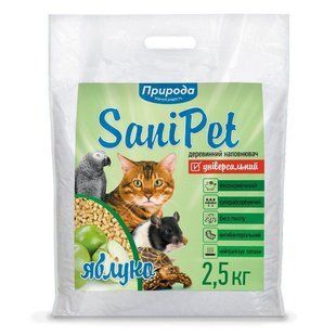 Гігієнічний наповнювач Природа Sani Pet &laquo;яблуко&raquo; 2,5 кг дерев'яний PR240793 яблоко 2,5кг фото