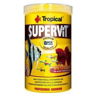 Сухой корм для аквариумных рыб Tropical в хлопьях &laquo;Supervit&raquo; 1 л (для всех аквариумных рыб) 77106 фото