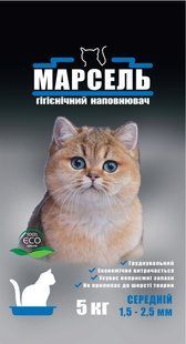 Бентонитовый наполнитель Марсель для туалета кошек 5 кг, средний 1,5-2,5 мм 1777790 фото