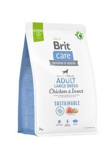 Сухой корм Brit Care Dog Sustainable Adult Large Breed для собак больших пород, с курицей и насекомыми, 3 кг 172182 фото
