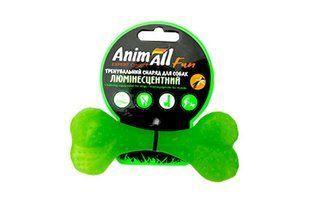 Іграшка AnimAll Fun кістка для собак, люмінесцентна, 12 см, зелена 115054 фото