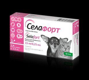Селафорт спот он, розч. 1х15мг 0,25мл (для котів та собак) 149255 фото