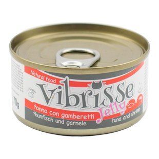 Консерва для кошек VIBRISSE JELLY, тунец/креветки в желе, 70г C1018425 фото