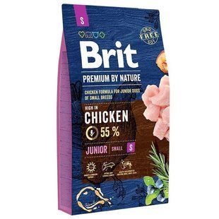Brit Premium Junior S 8 кг Сухой корм для щенков и молодых собак мелких пород с курицей 170805/6246 фото