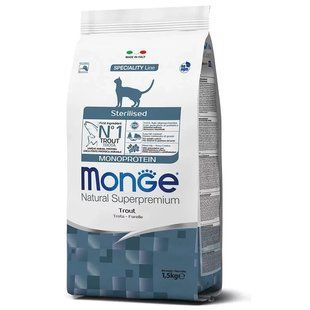 Monge Cat Monoprotein Sterilised з фореллю 1,5 кг 70005494 фото