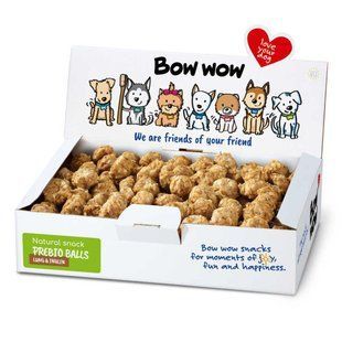 Ласощі для собак "Bow wow" натуральні в'ялені кульки з легкими та інуліном, 900 г/box BW359 фото