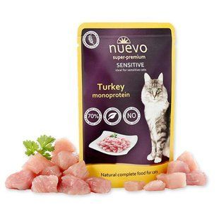 Пауч Nuevo Sensitive 85 г для чутливих котів, з монопротеїном індички 95204(757) фото