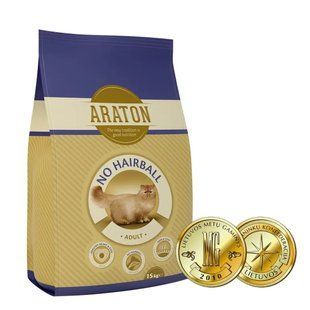 Повноцінний сухий корм для виведення шерсті у дорослих котів Araton Adult No Hairball, 15 кг ART24136 фото