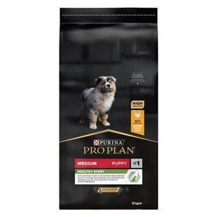 Сухой корм Purina Pro Dog Medium Puppy Optistart для щенков средних пород, с курицей, 12 кг 12375807 фото