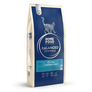 Сухой корм для стерилизованных кошек курица с рыбкой Home Food Cat Adult 10 кг 4820290090767 фото
