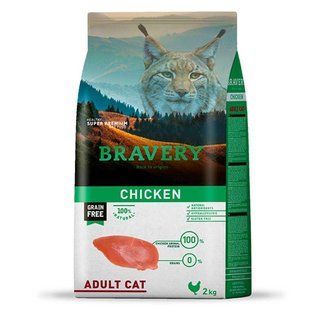 Bravery Chicken Adult Cat сухий корм для дорослих котів з куркою 2 кг 7616BRCHIC_2KG фото