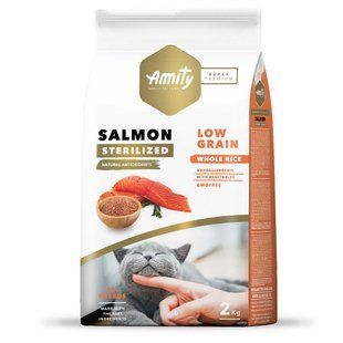 AMITY Super Premium.Cat Sterilized Salmon сухий корм для для дорслих стерелізованих котів, з лососем, 2 kg SP922STERSALM2KG фото