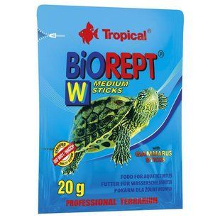 Сухий корм для водоплавних черепах Tropical в паличках &laquo;Biorept W&raquo; 20 г 11341 фото
