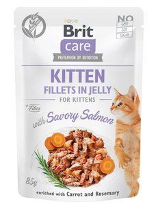Влажный корм Brit Care Cat Pouch для котят, в желе, пикантный лосось, 85 г 100537/0594 фото