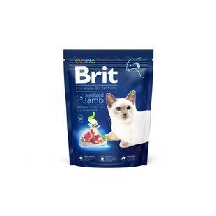 Сухий корм Brit Premium Cat by Nature Sterilized Lamb для стерилізованих котів, з ягням, 300 г 171847 фото