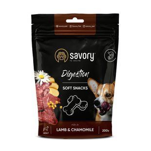 М'які ласощі Savory для покращення травлення собак, ягня та ромашка 31348 фото