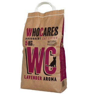 WC WhoCares Lavander 5 кг впитывающий наполнитель в кошачий туалет с запахом лаванды 800406 фото
