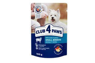 Вологий корм Клуб 4 Лапи Adult dog Small Breeds with Lamb in gravy 0,1 кг х 24шт для дорослих собак малих порід B5510401/П фото