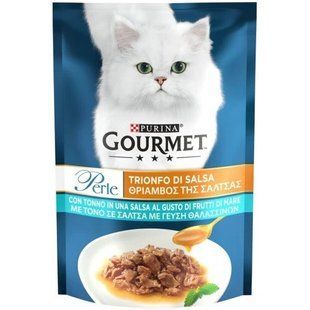 Влажный корм Purina Gourmet Perle Duo для кошек 85 г х 26 шт мини филе в соусе с тунцом 12581733/П фото