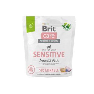 Корм Brit Care Dog Sustainable Sensitive 1 кг для собак с чувствительным пищеварением, с рыбой и насекомыми, 172187 фото
