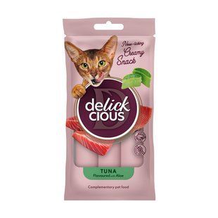 Кремові ласощі Delickcious тунець з додаванням алое 18 шт х 60 г(4х0,015) г D6251104/П фото