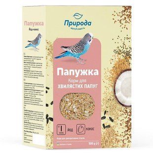 Корм Природа Попугайчик Йод + Кокос 500 г корм для волнистых попугаев PR241086 фото
