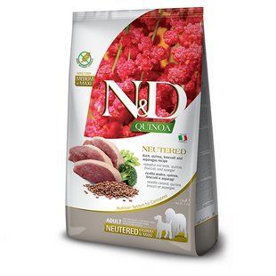 Фармина сухой корм N&D QUINOA NEUTERED для стер.собак средних и крупных пород, утка, киноа, брокколи и спаржа 2.5 кг 179487 фото
