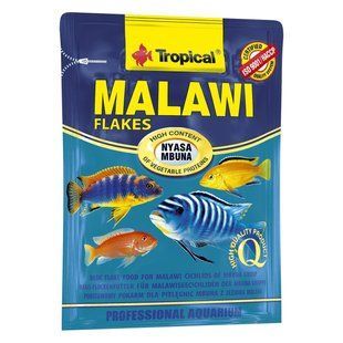 Сухой корм для аквариумных рыб Tropical в хлопьях &laquo;Malawi&raquo; 12 г (для травоядных цихлид) 73381 фото