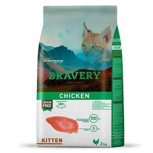 Bravery Chicken Cat Kitten 2 кг сухий корм для кошенят з куркою 7722BRKIT_2KG фото