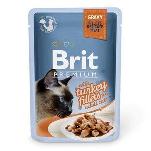 Вологий корм для кішок Brit Premium Cat Turkey Fillets Gravy pouch 85 г філе індички в соусі 111251/531***** фото