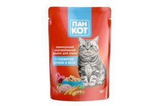 Влажный корм Пан Кот для кошек 100г х 24шт утка в желе 40992/П фото