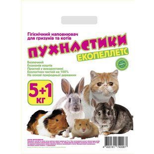Наповнювач дерев'яний "Пухнастики", 5кг+1кг(24л) (3шт) древ5+1кг фото