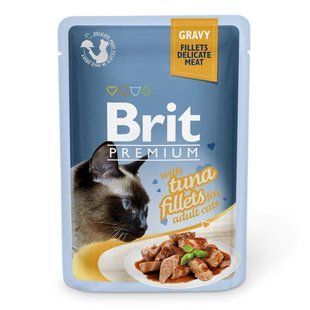Вологий корм для кішок Brit Premium Cat Tuna Fillets Gravy pouch 85 г філе тунця в соусі 111252/548 фото